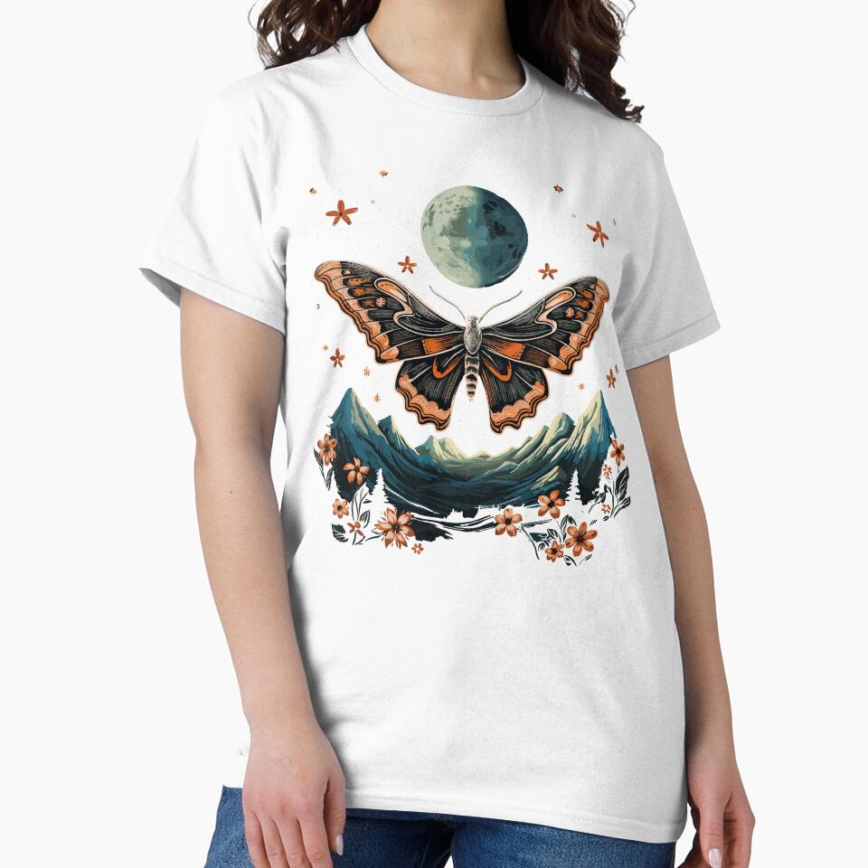 Moth With Flowers Starry Night Old West Styled by CosyTeal
