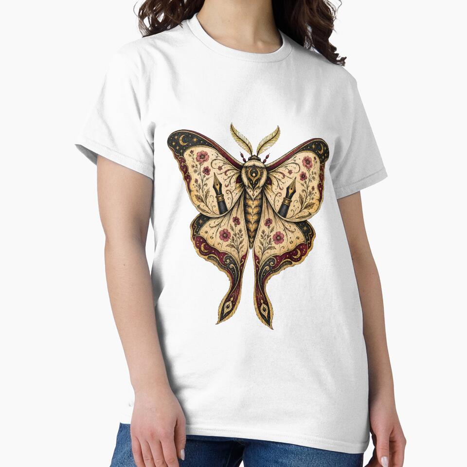 Vintage Celestial Floral Moth by Reese Regulus Studio
