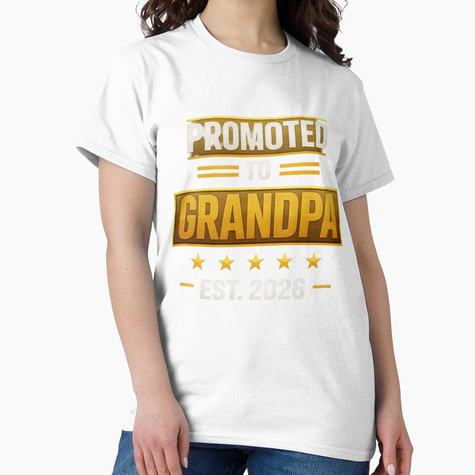 Promoted to Grandpa 2026 Shirt – New Grandpa Gift, Pregnancy Announcement - Modern Design Grandpa Tee, First Time Grandpa Shirt by TKOprintdesigns
