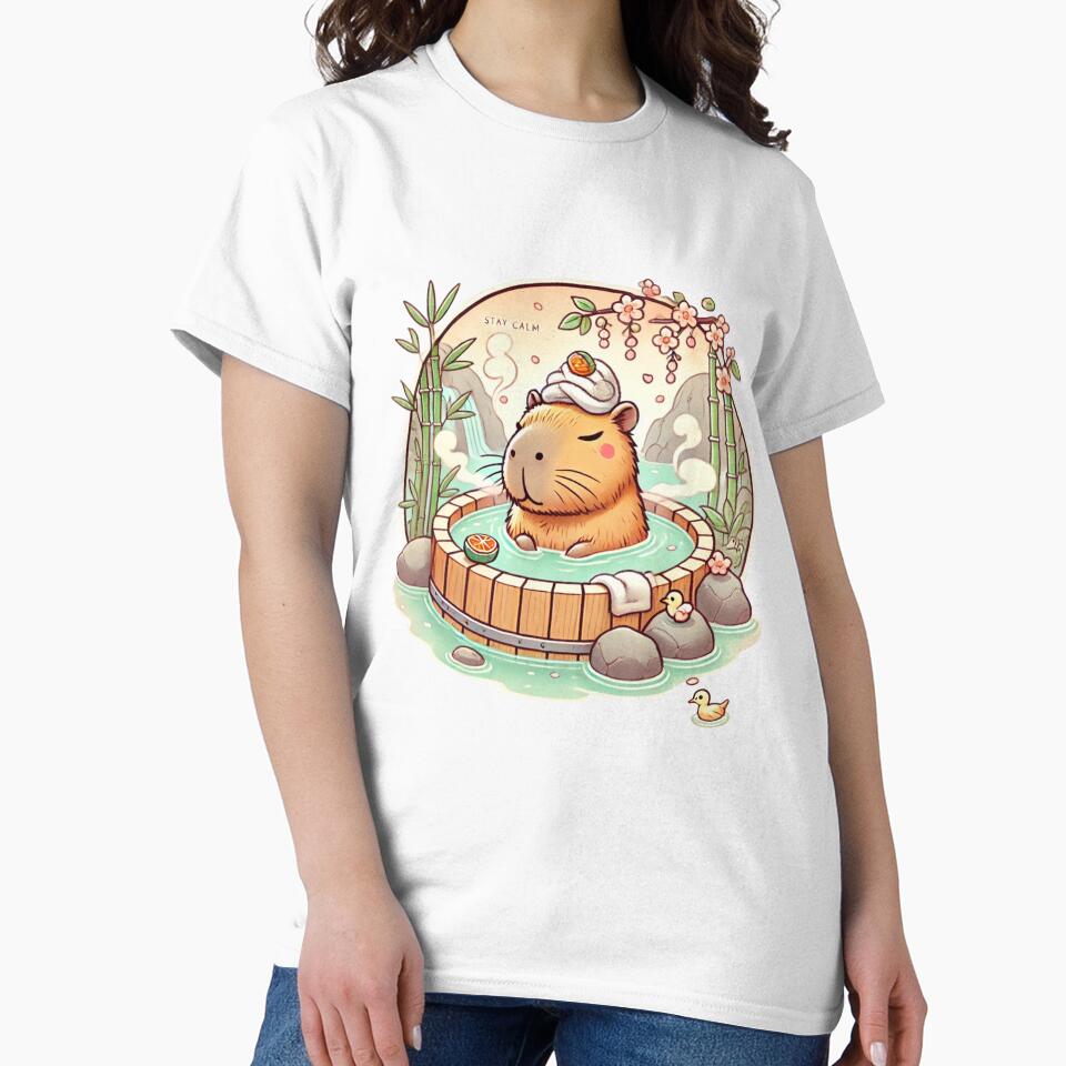 Zen Capybara Soaking in Onsen by Wish & Wonder