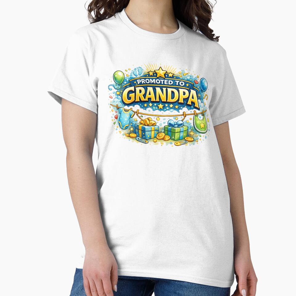 Promoted to Grandpa 2026 Shirt – New Grandpa Gift, First Time Grandpa Tee, Pregnancy Announcement Grandpa Shirt by TKOprintdesigns
