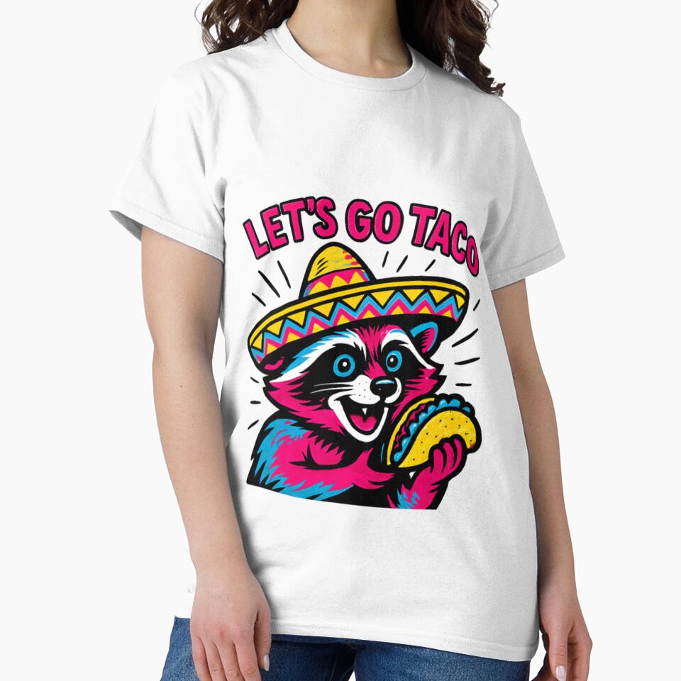 Taco Pun Art - 'Let’s Go Taco' Cute Mexican Food Lover by KhadijaBatool38