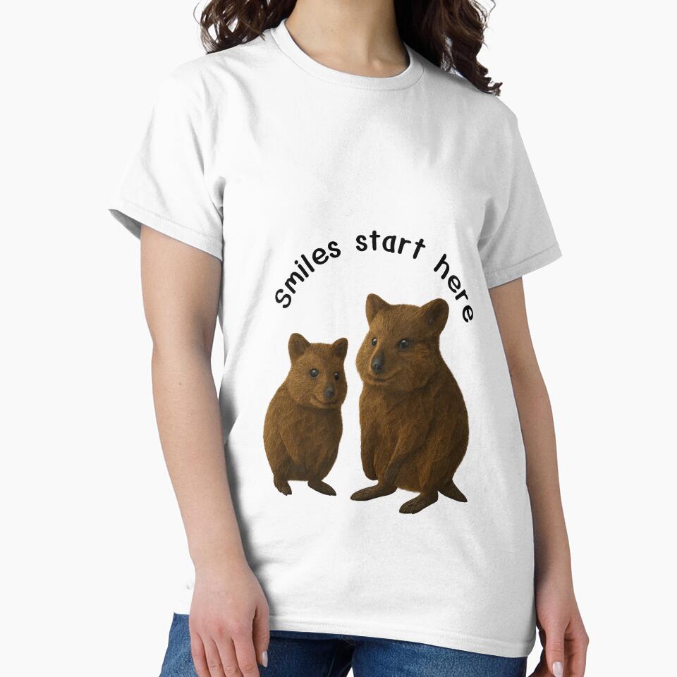 Smiles Start Here – Cute Quokka Animal Art by GeoWild Designs