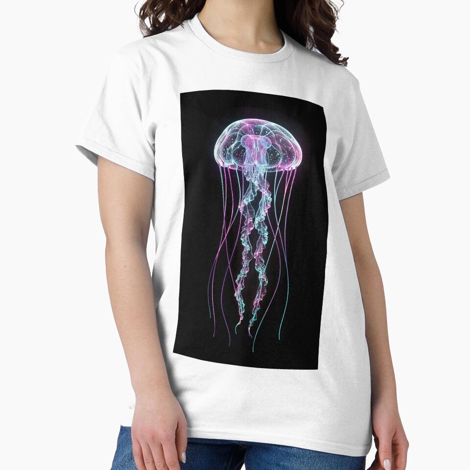 Bioluminescent Neon Jellyfish - Deep Sea Synthwave Aesthetic by LittleAlfa