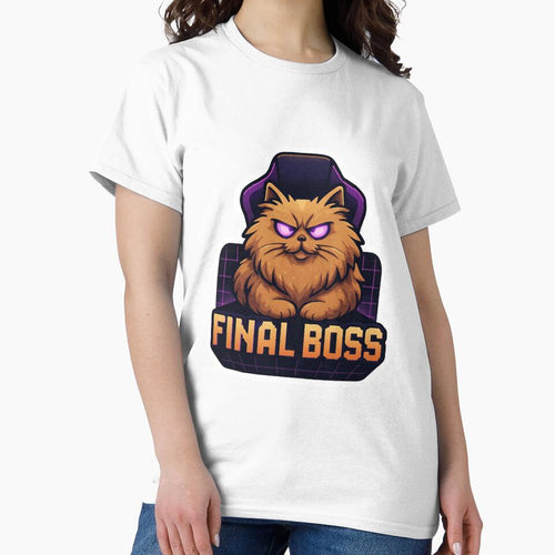 "Final Boss" Funny Gamer Cat Loaf Vector Sticker by catastrocat