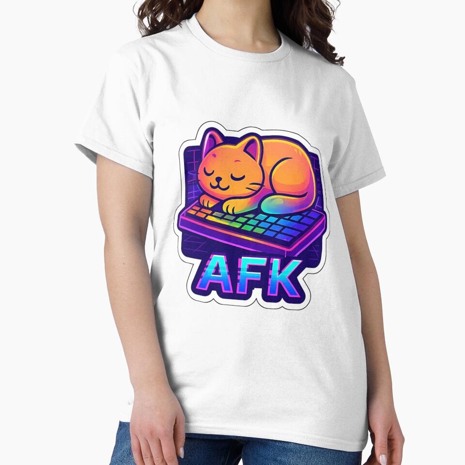 "AFK" Funny Gamer Cat Loaf Vector Sticker by catastrocat