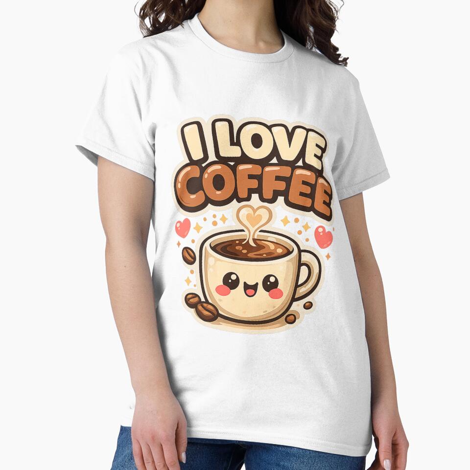 I Love Coffee Cute Kawaii Coffee Lover by Magmashup