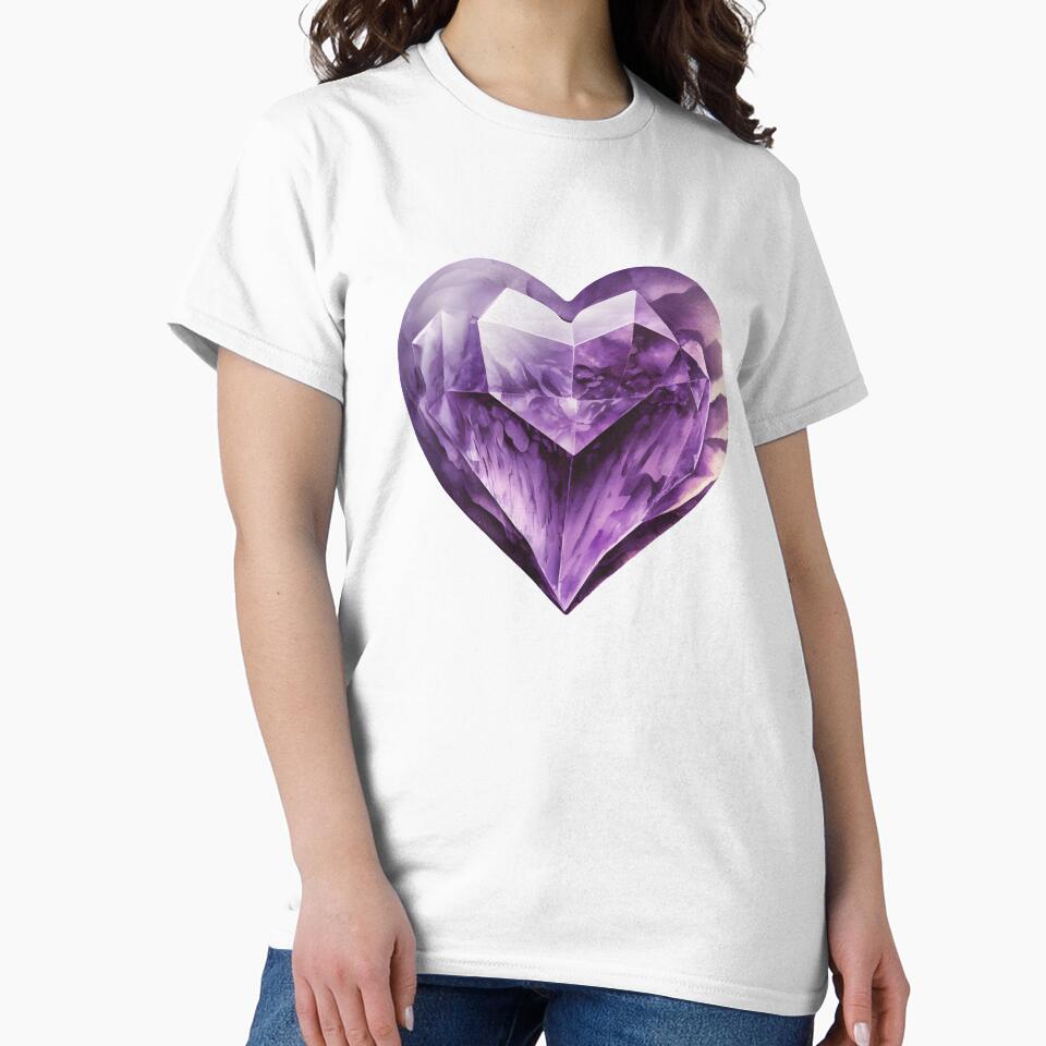 Purple Amethyst Crystal Heart by salarkoshop