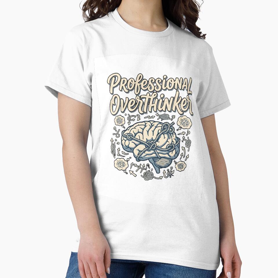 Professional Overthinker Funny Anxiety T-Shirt by softmind studio