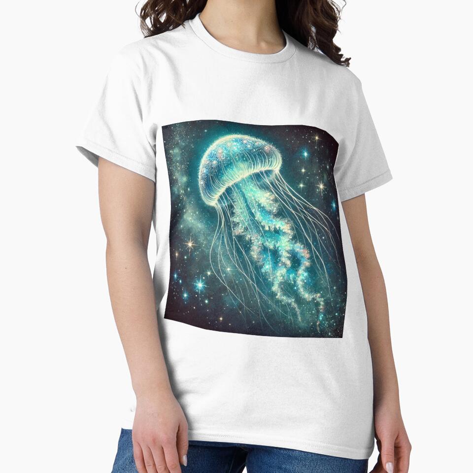 Jellyfish floating in an ocean of stars by Divine Lens Art