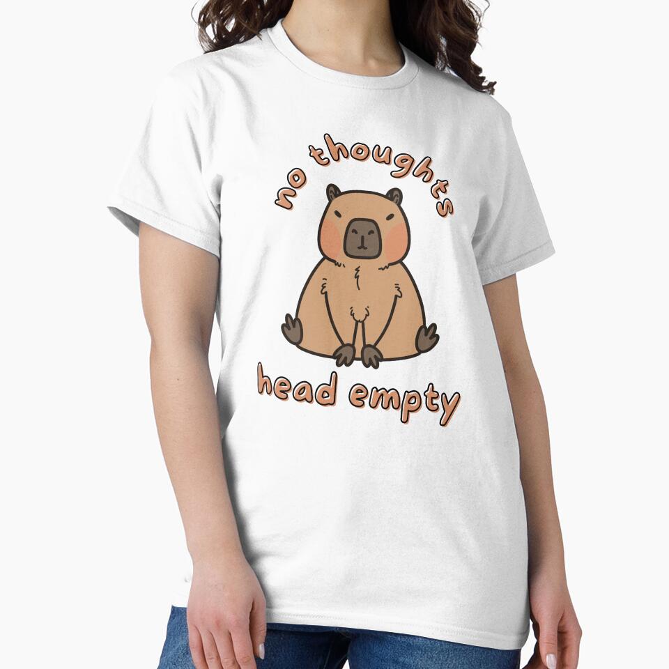 No Thoughts Head Empty Capybara Funny Meme by artbybiyan