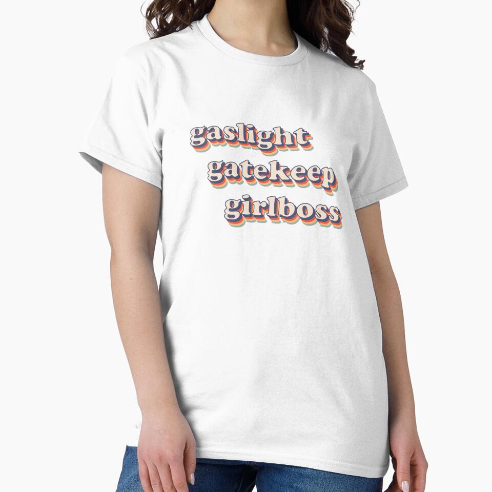 gaslight gatekeep girlboss sticker gaslight gatekeep girlboss tote bag by emking5100