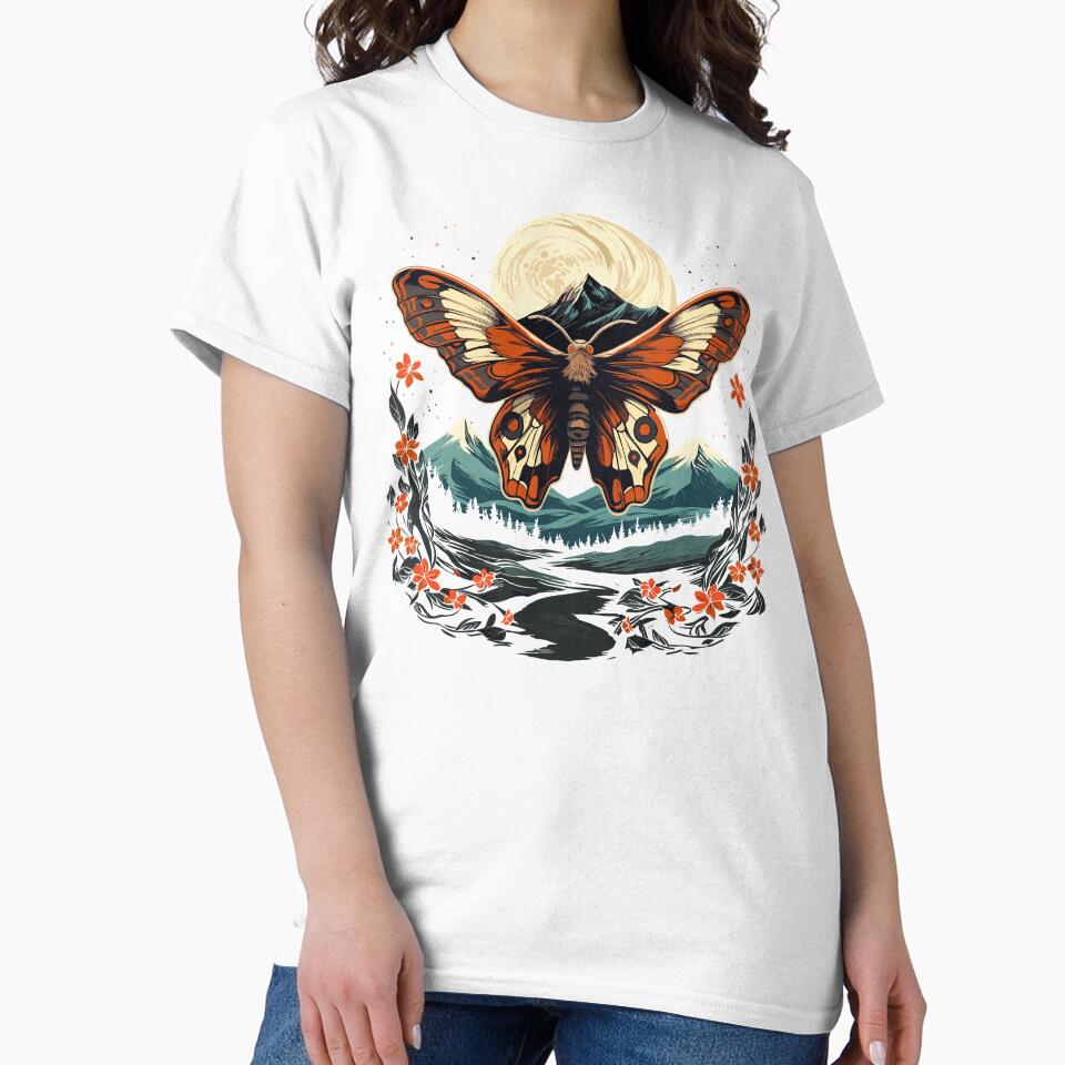 Moth With Red Flowers Starry Night Old West Styled by CosyTeal