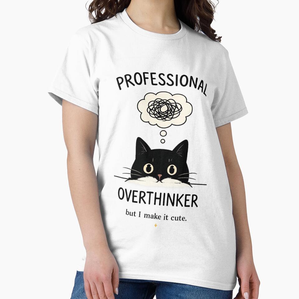 Professional Overthinker | Funny Cat Humor by Spark Cottage