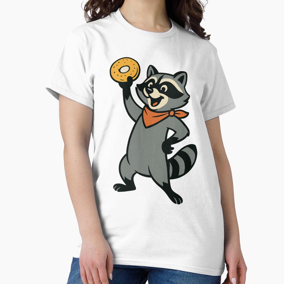Triumphant Raccoon with Bagel by Benja & Co.