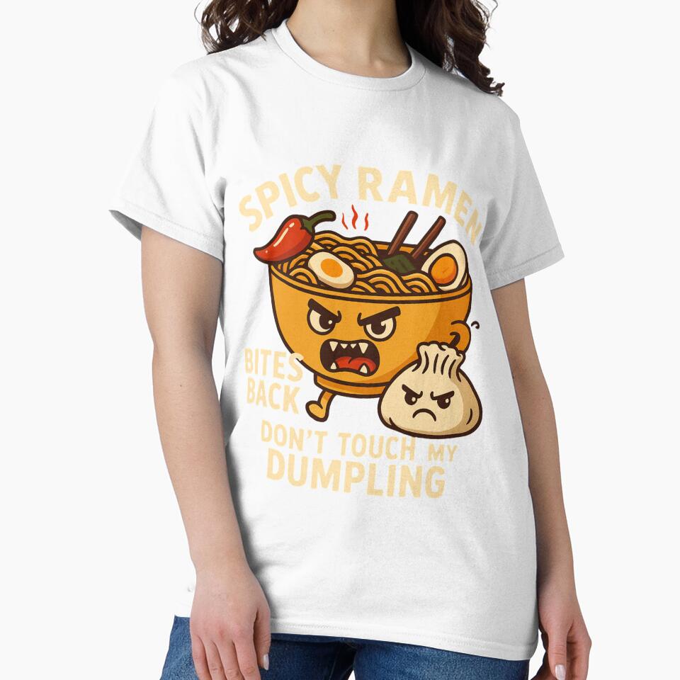 Spicy Ramen Bites Back Funny Dumpling Food Lover Kawaii Anime Design by CustomPhoneTech