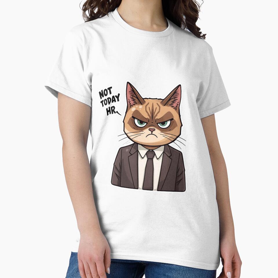 Not Today HR - Funny Grumpy Business Cat in Suit by The Grumpy Pet Club