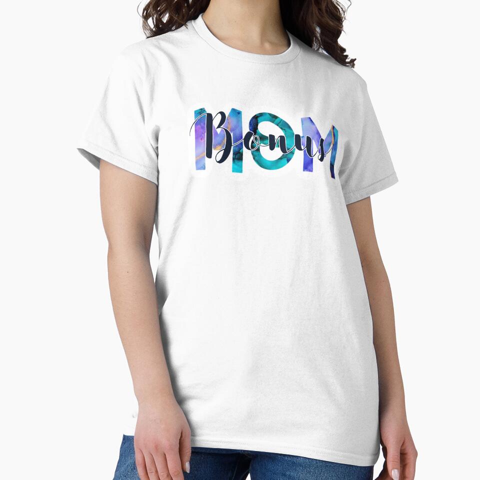 Purple and Navy Blue Marbles “Bonus Mom” Design by SidderBug Designs