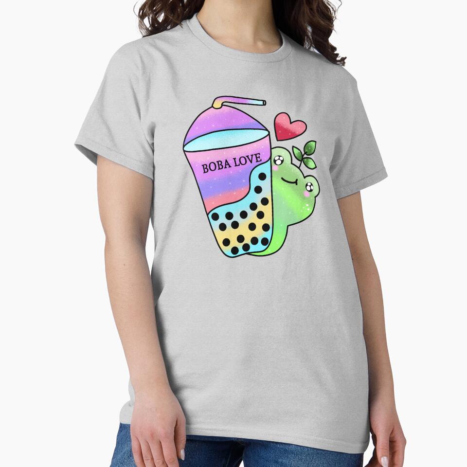 Kawaii cute frog drinking boba by Quacktails