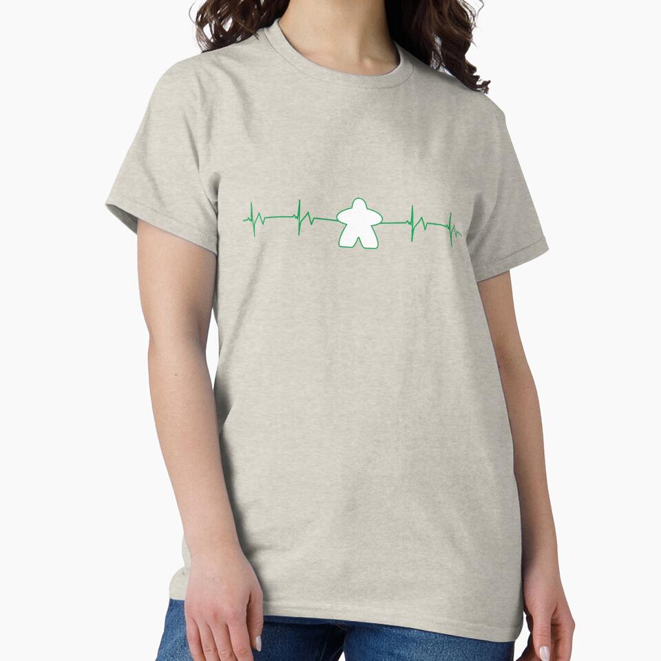 My Heartbeat Is Gaming - Meeple by brainthought