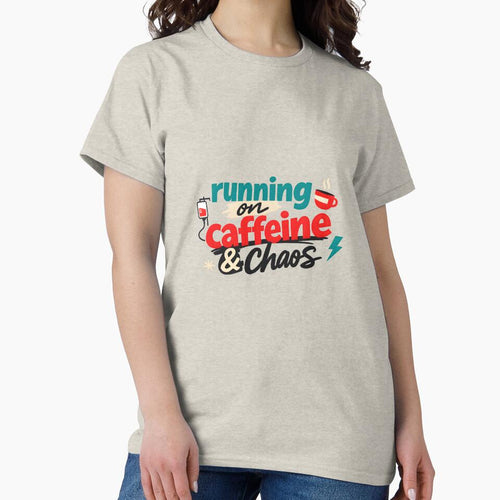 "Running on Caffeine & Chaos" | Funny Nurse & Tired Professional Gift by Naviora