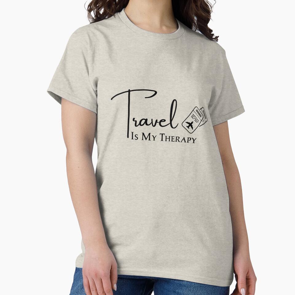 Travel Is My Therapy Quote Design by Inkworksbyshery