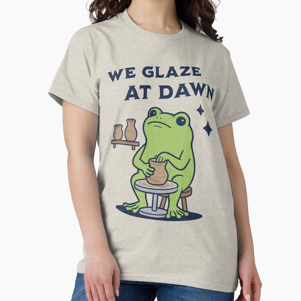We Glaze At Dawn Funny Frog Pottery Pun by d247