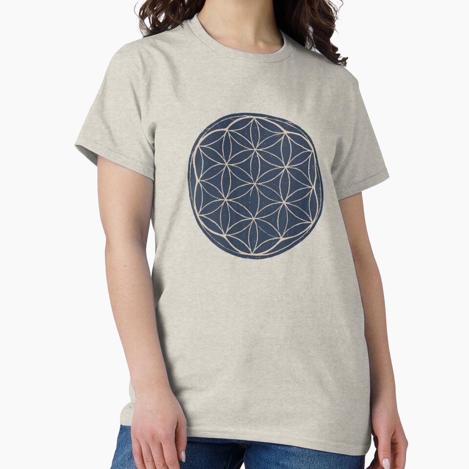 Flower of Life Linocut - Dusk + Dove by Irene Estelle
