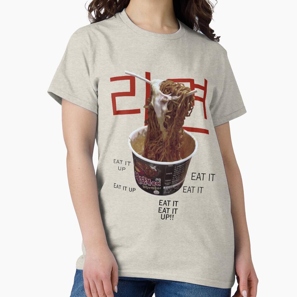 Spicy Ramen Aesthetic – “Eat It Up” Korean Noodles Graphic by ravenRM