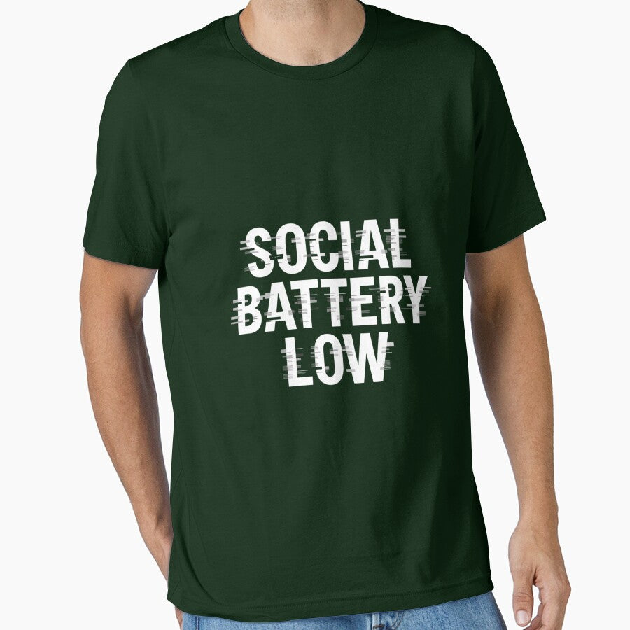 Social Battery Low Glitch Shirt Digital Aesthetic, brafdesign by Brafdesign