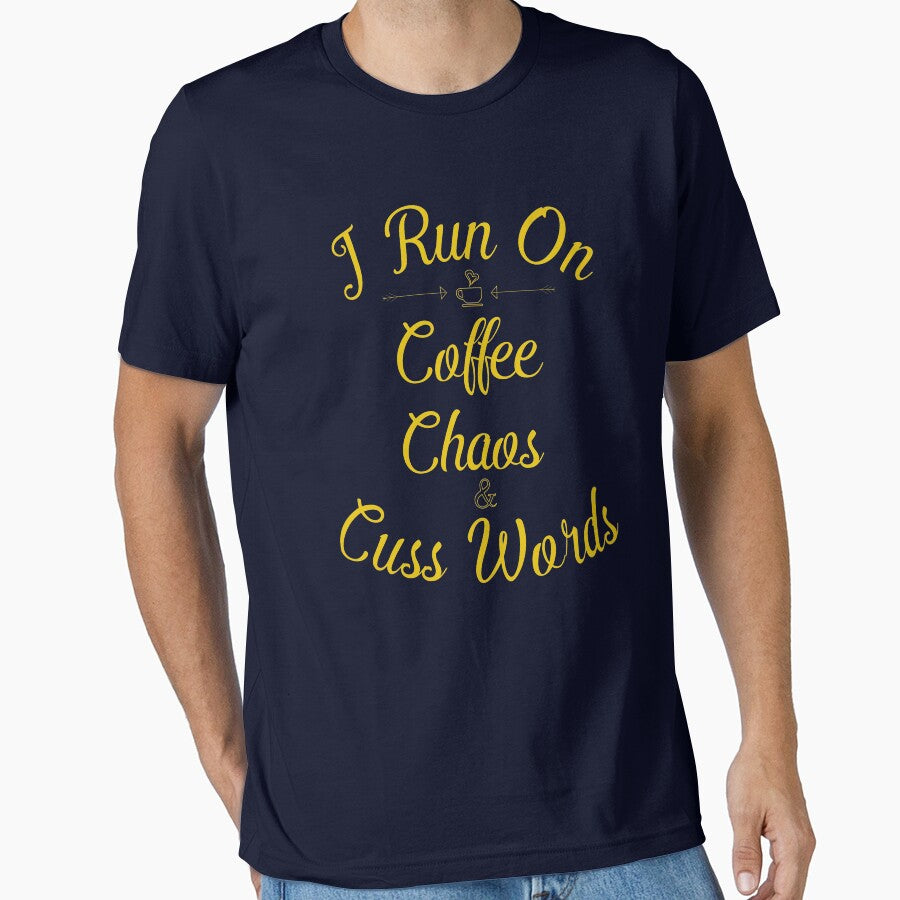 run on coffee chaos and cuss words shirt funny quote saying humor gift for runners by 96design