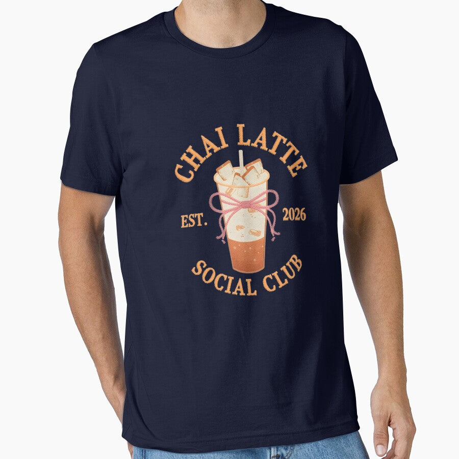 Chai Latte Social Club T-Shirt | Aesthetic Coffee Lover Embroidery Design by FestivityFinds
