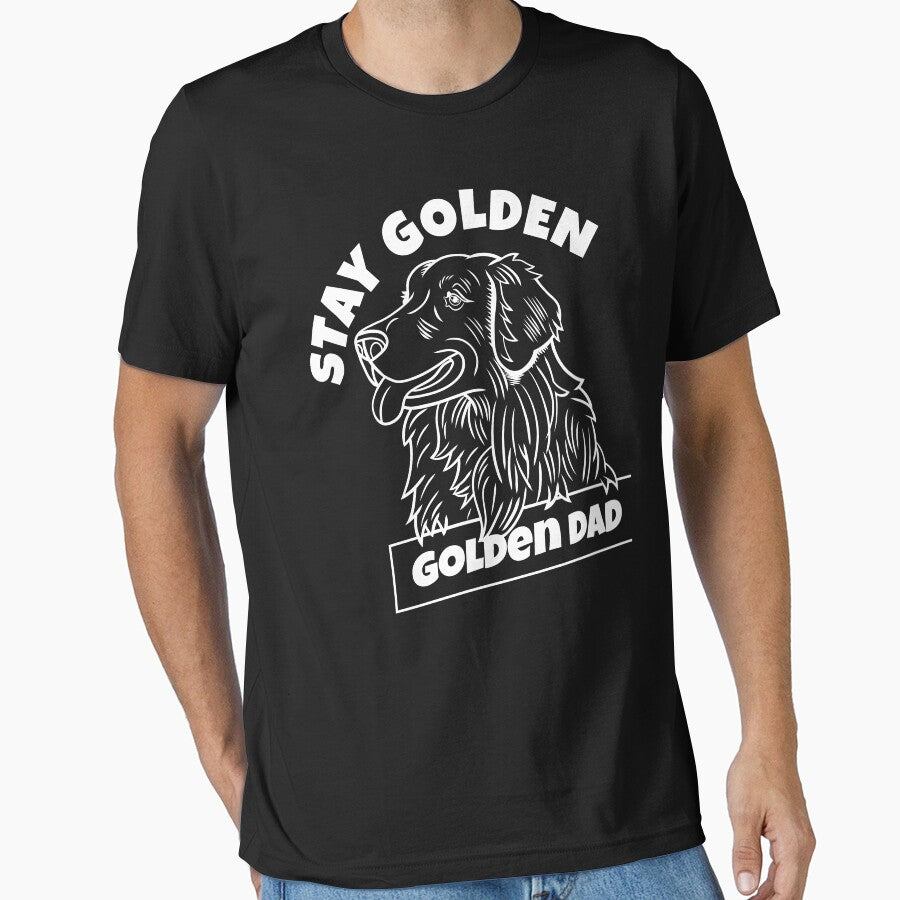 Modern Golden Dad Stay Golden White Outline by Well Gama Studio