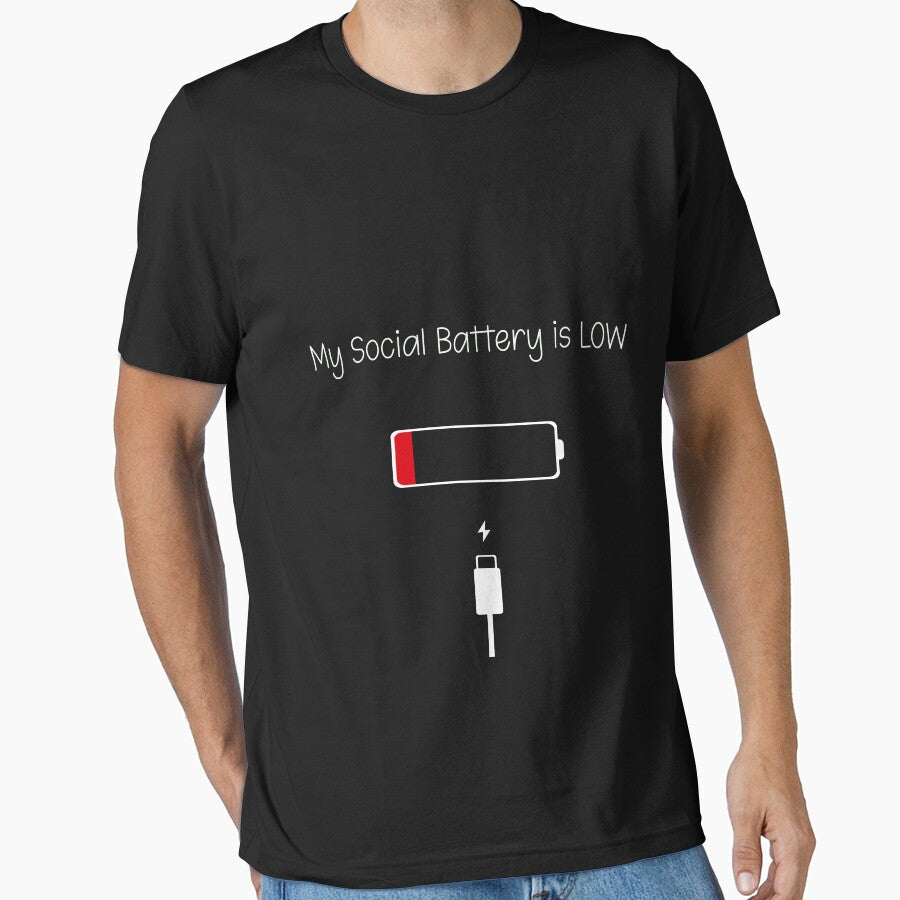 My Social Battery is Low Funny introvert Anti social by MediTees
