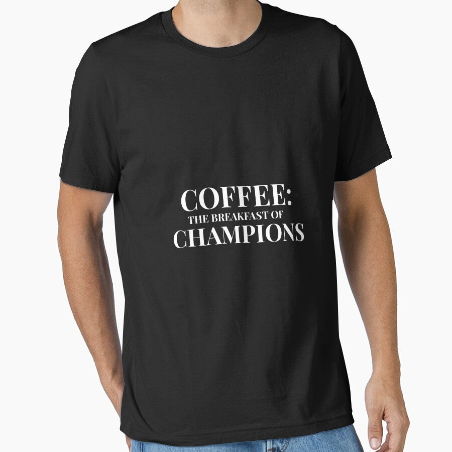 Coffee: The Breakfast of Champions Design For Dark Clothing by Coffee Vibes