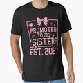 Promoted to Big Sister 2027 Cute Bow Sibling Announcement by THREE LITTLE BEANS