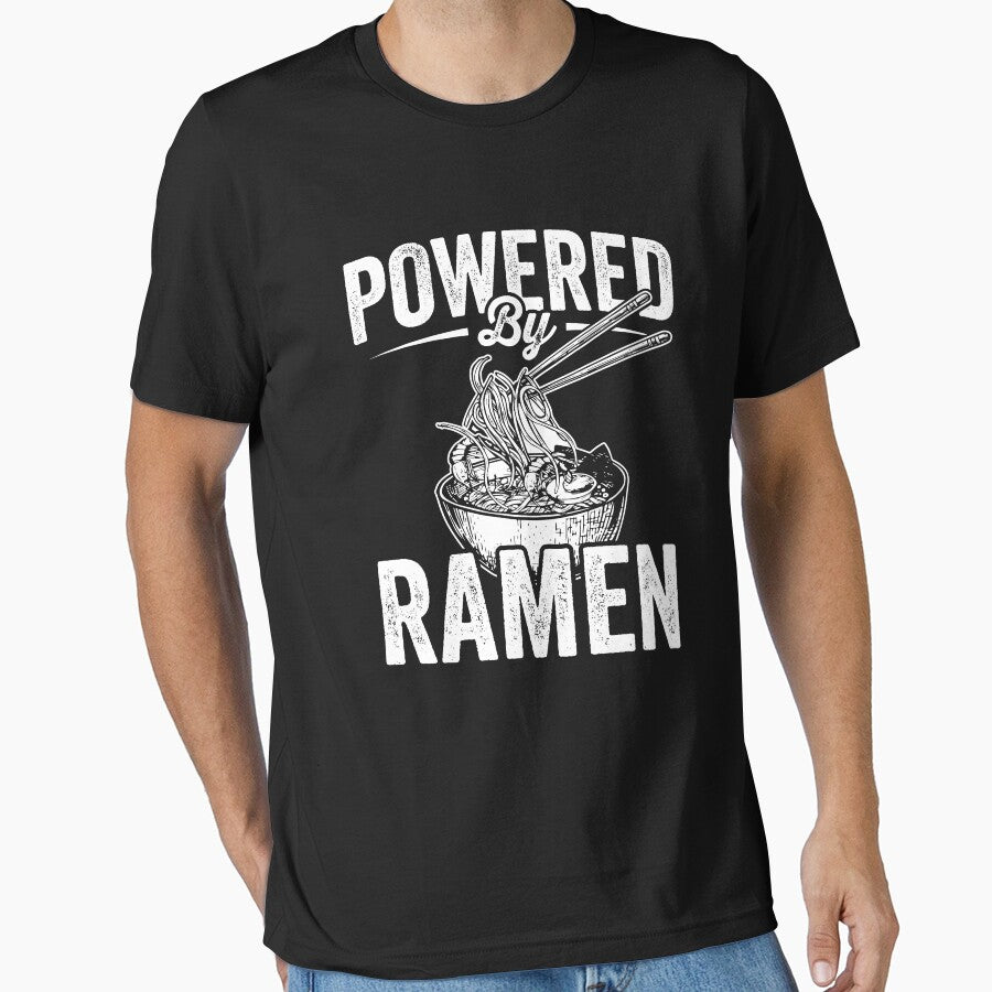 Powered By Ramen Shirt, Ramen Lover Shirt, Noodles Shirt, Noodle Lover Gift, Foodie Shirt, Gift For Foodie, Spicy Ramen Shirt, Japanese Food by aymob