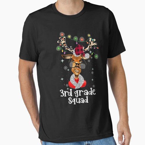 3rd Grade Squad Plaid Reindeer Santa Hat Teacher Christmas by MinihutUS2022