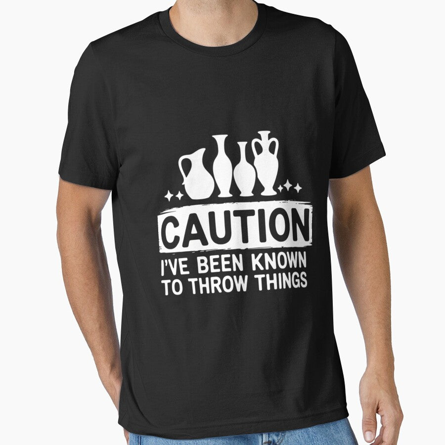 Caution I_ve Been Known To Throw Things Clay Potter by comptorasunfia