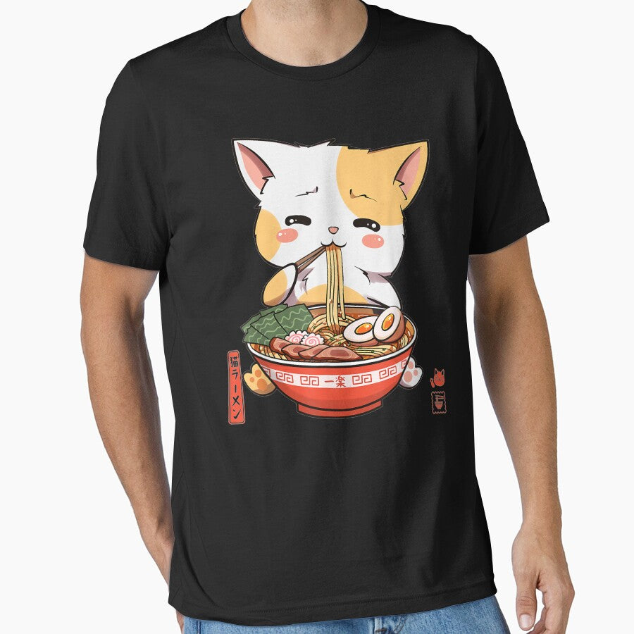 Ramen Cute Ramen Cat Japanese Noodle Funny Anime by JosephFineArts