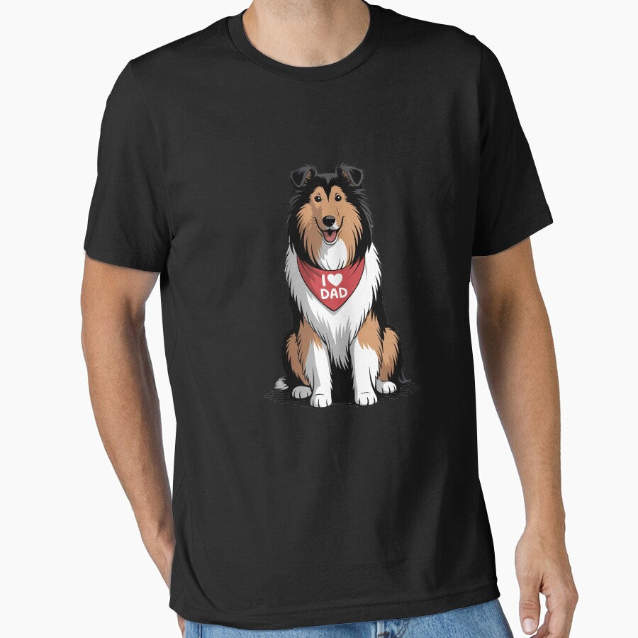 I Love Dad Rough Collie Lover Dog Father's Day by ShelFisher