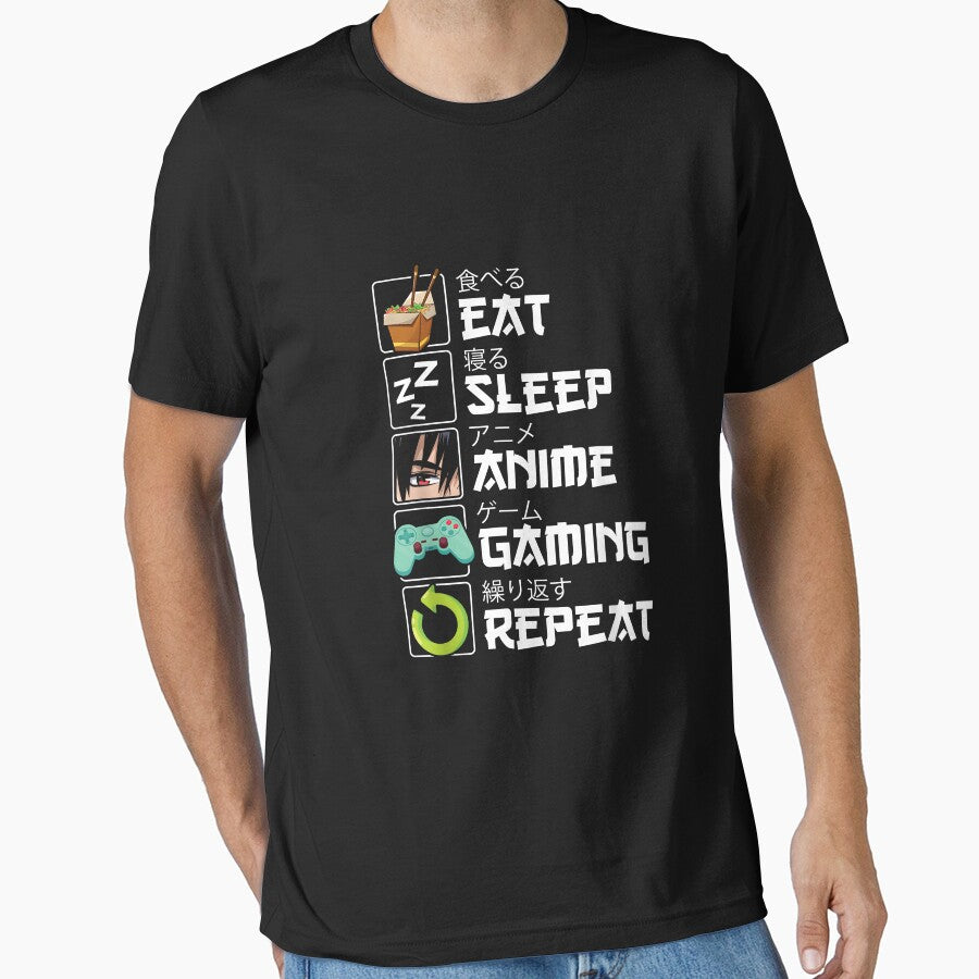 Eat Sleep Anime Gaming Repeat Kawaii Otaku Anime Manga by ChestOutLoud