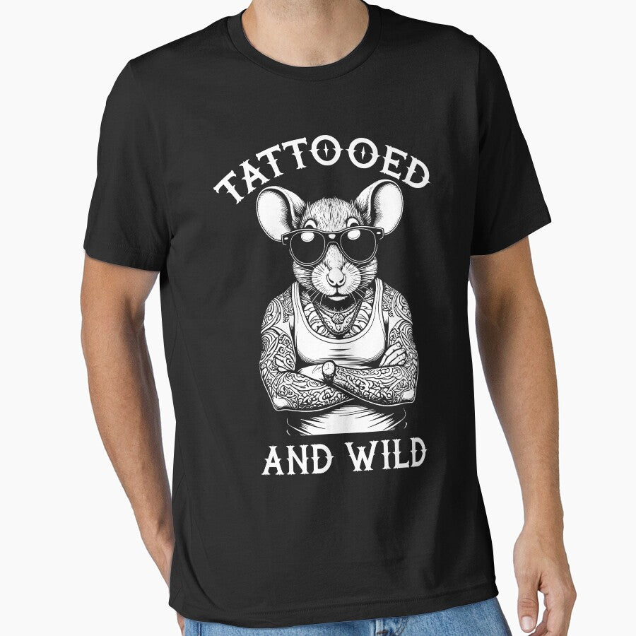 Tattooed And Wild Funny Inked Mouse Animal Tattoo Lover by GrandeDuc