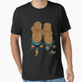 Two Otters Holding Hands by teesfineart