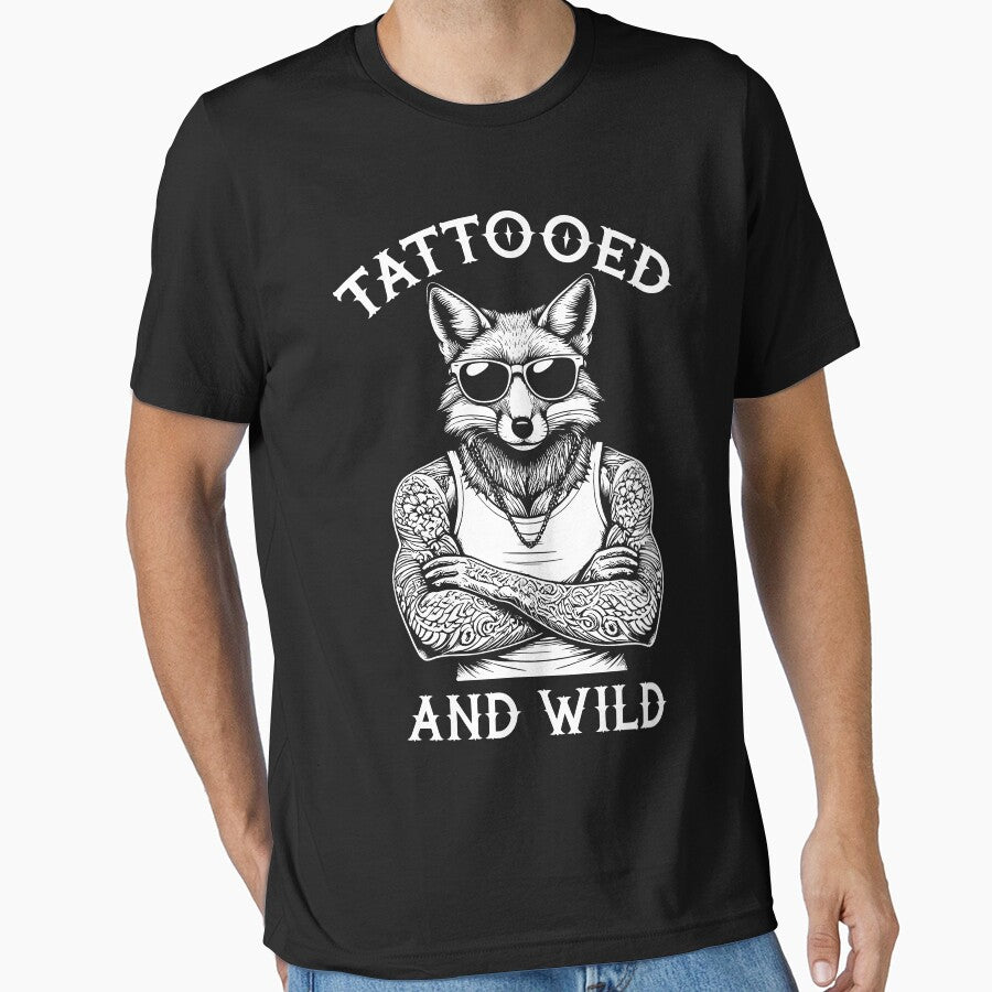 Tattooed And Wild Funny Inked Fox Animal Tattoo Lover by GrandeDuc