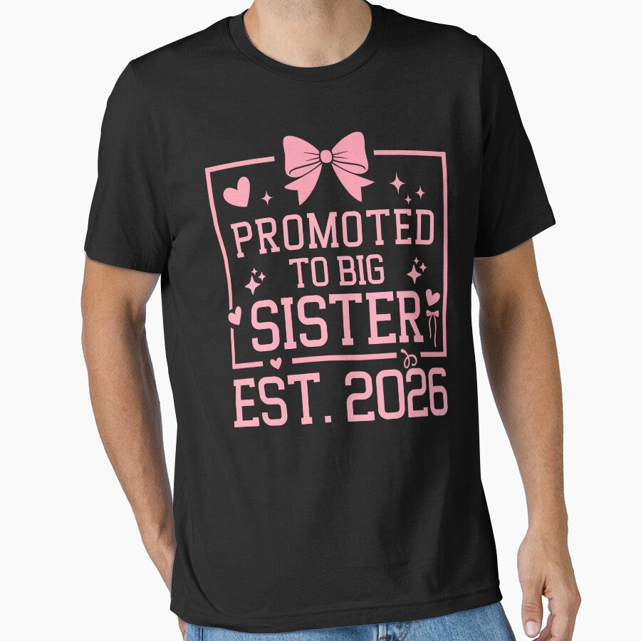 Promoted to Big Sister 2026 Cute Bow Sibling Announcement by THREE LITTLE BEANS