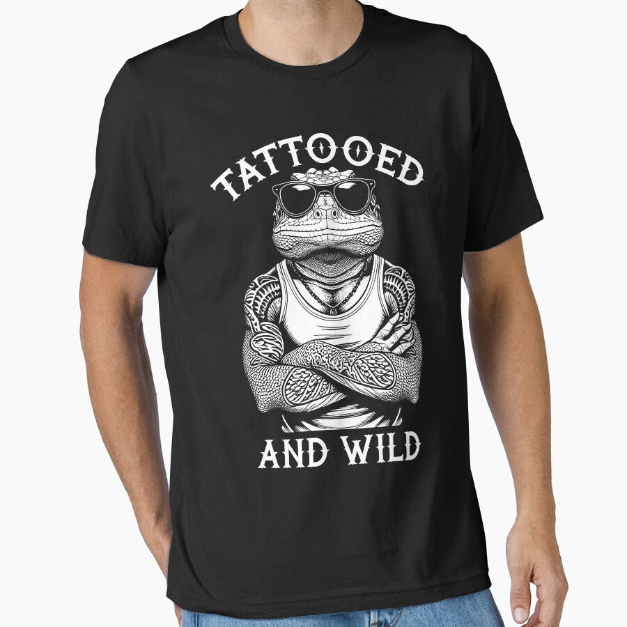 Tattooed And Wild Funny Inked Iguana Animal Tattoo Lover by GrandeDuc