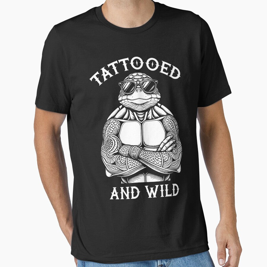 Tattooed And Wild Funny Inked Turtle Animal Tattoo Lover by GrandeDuc