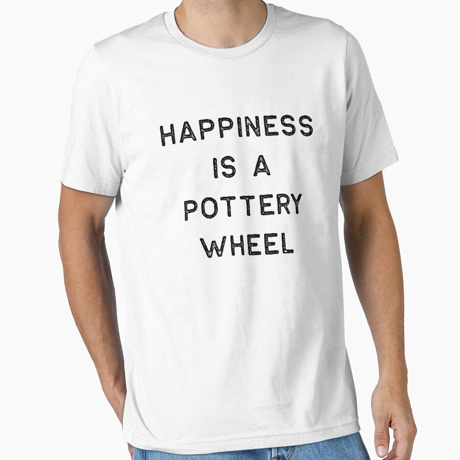 Pottery Design Happiness Is A Wheel Dark Clay Ceramics Artist Clay Funny Gift by threadsmonkey