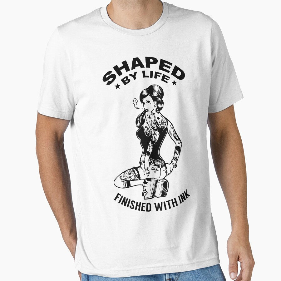 Shaped By Life - Finished With Ink Shirt Tattoo T-Shirt for Women Tattoo Artist Gift by Anumber1